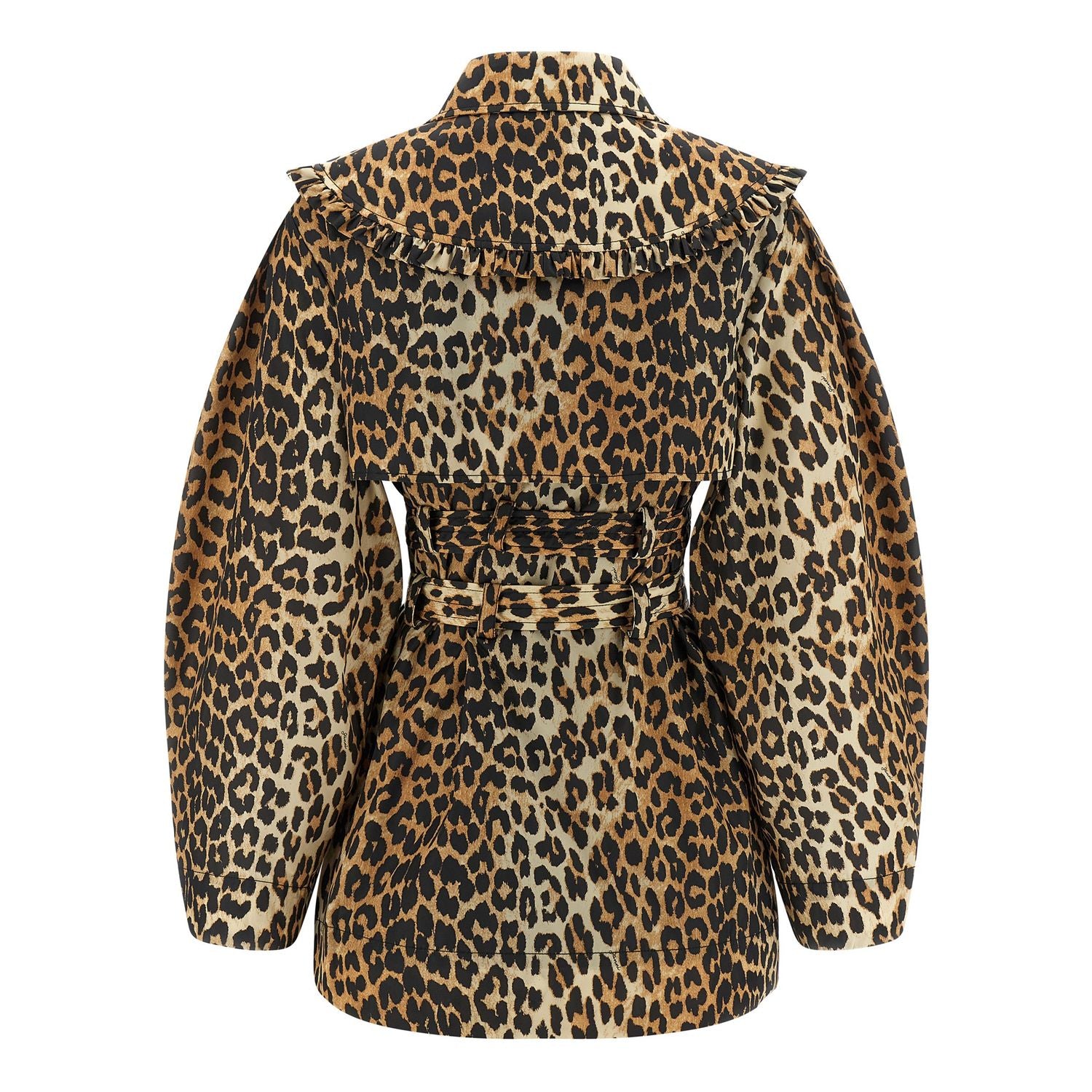 Ganni Brown Recycled Polyamide Coat