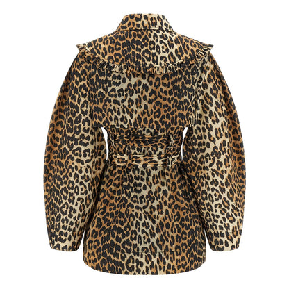Ganni Brown Recycled Polyamide Coat