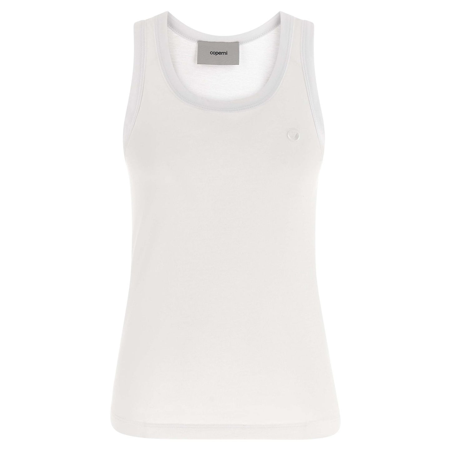 Coperni White Cotton Sleeveles T-Shirt