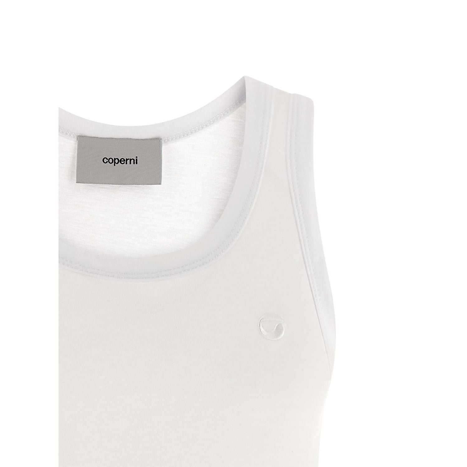 Coperni White Cotton Sleeveles T-Shirt