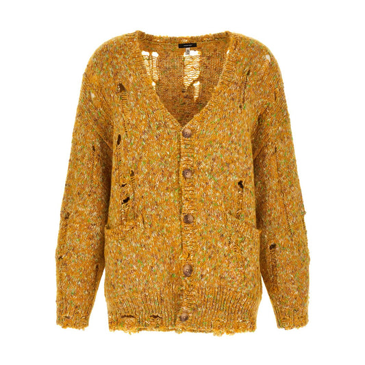 R13 Bicolor Alpaca Leather Cardigan
