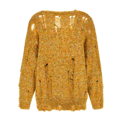 R13 Bicolor Alpaca Leather Cardigan