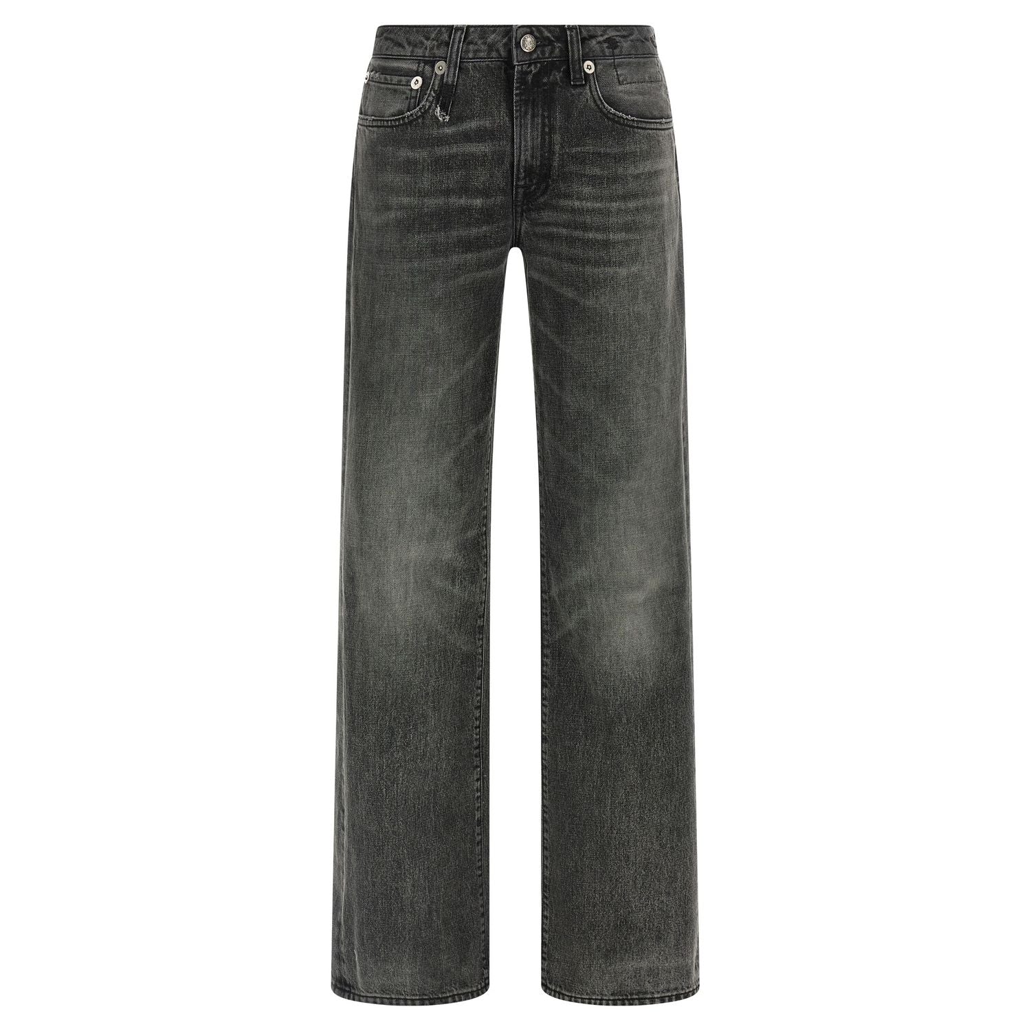 R13 Gray Cotton Straight-Leg Jeans