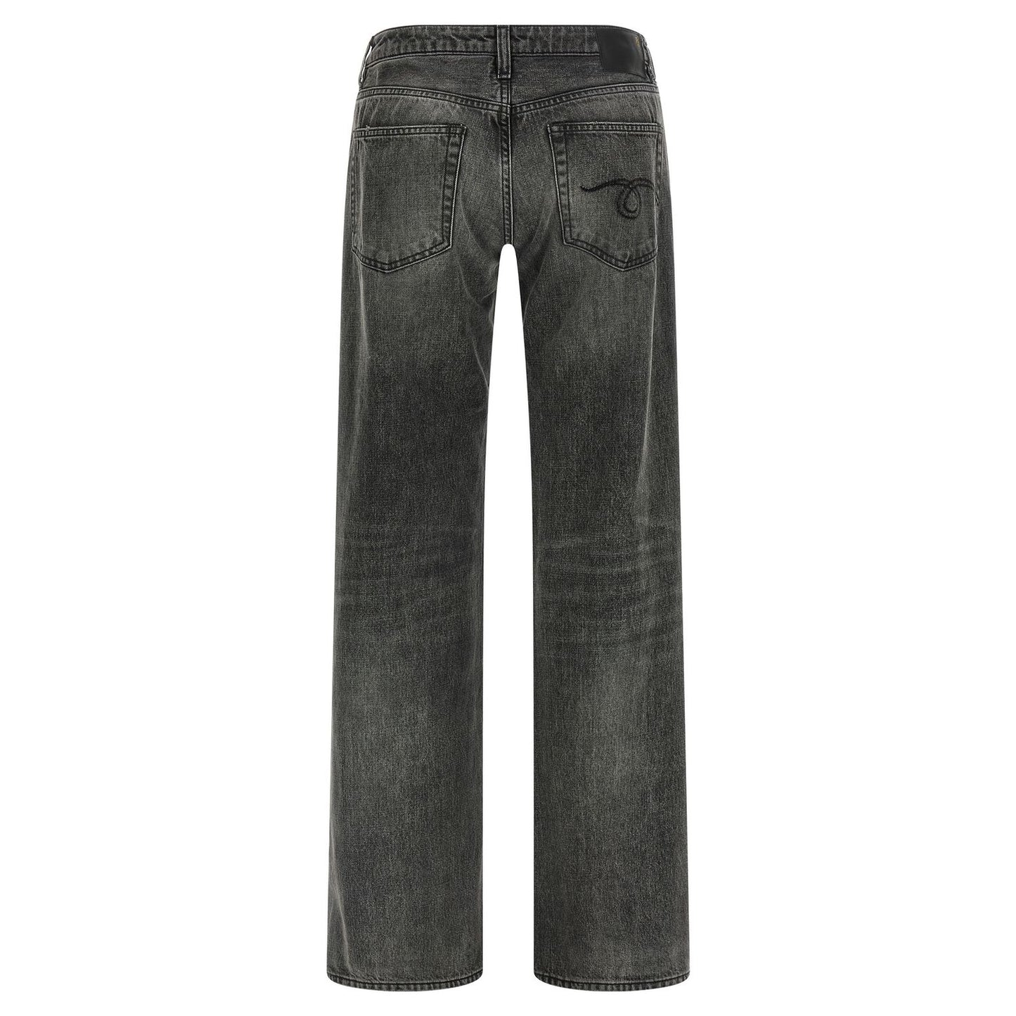 R13 Gray Cotton Straight-Leg Jeans