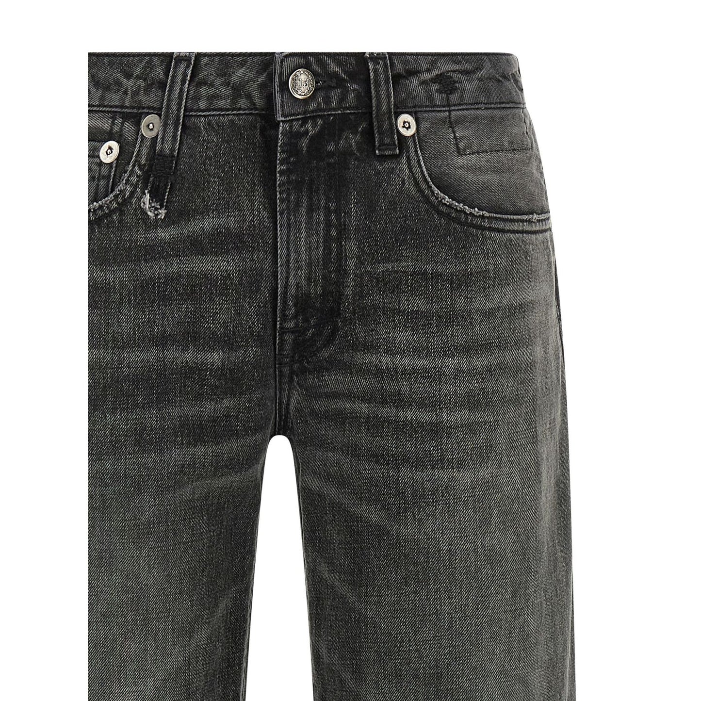 R13 Gray Cotton Straight-Leg Jeans
