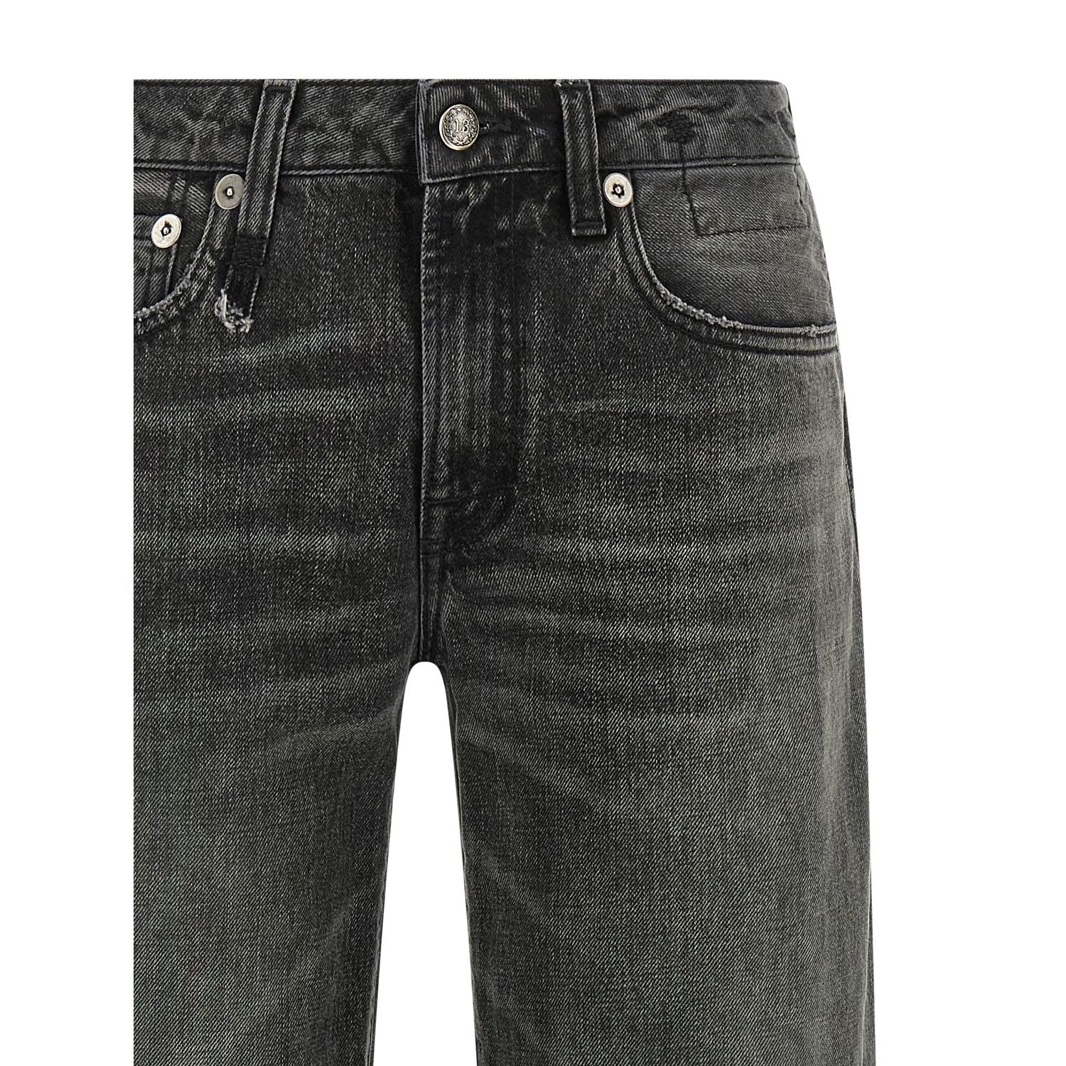 R13 Gray Cotton Straight-Leg Jeans