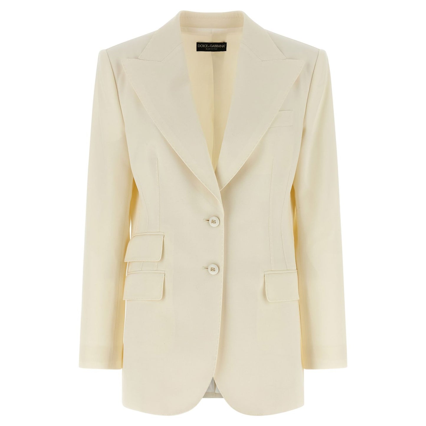 Dolce & Gabbana White Virgin Wool Blazer