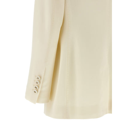 Dolce & Gabbana White Virgin Wool Blazer