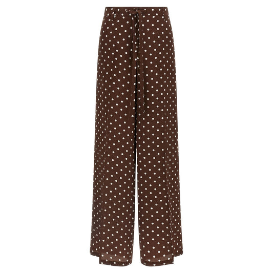 P.A.R.O.S.H. Brown Silk Casual Pants
