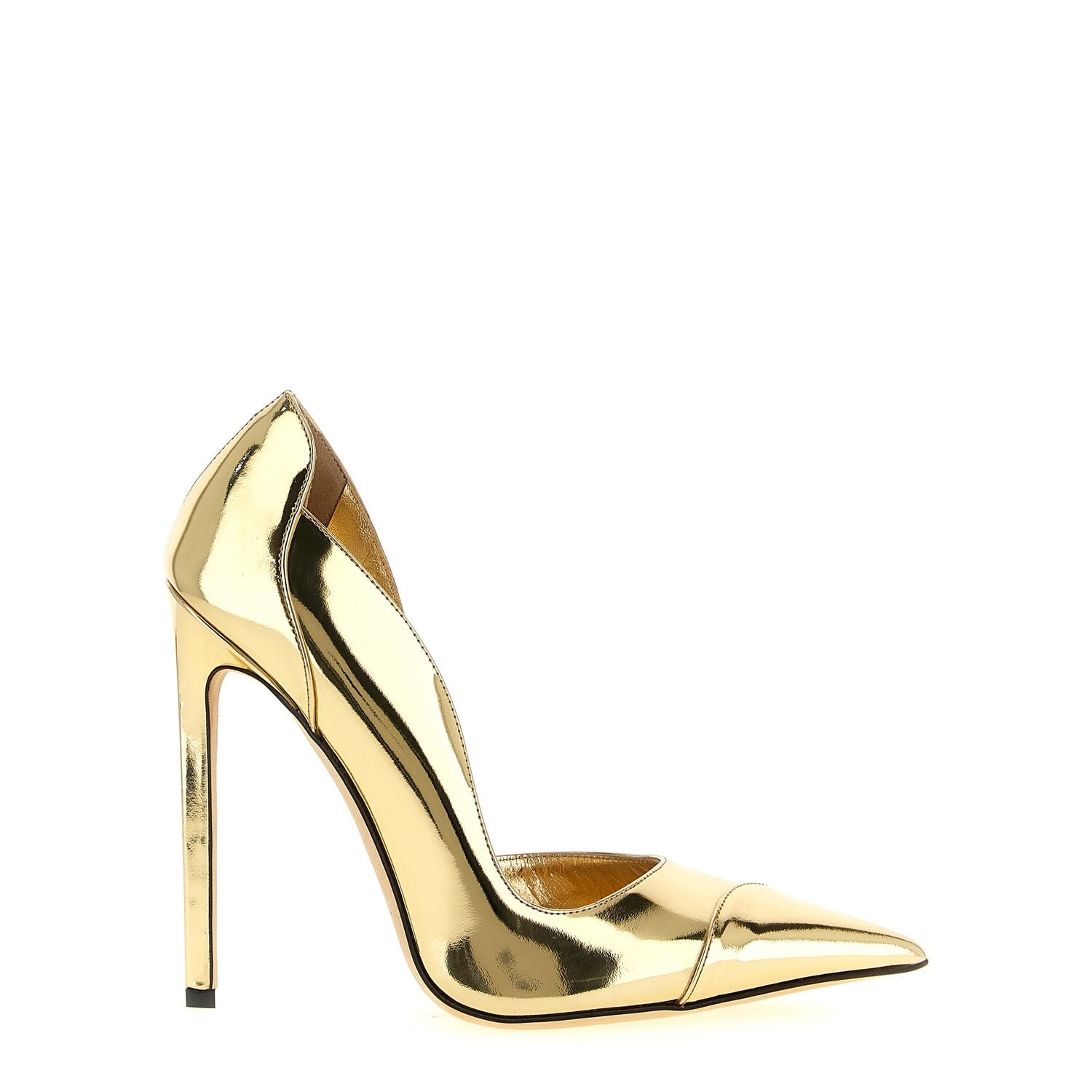 Jimmy Choo Gold Leather High Heel Pumps