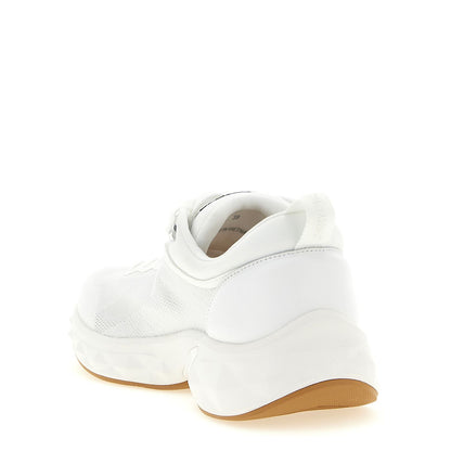 Jimmy Choo White Tencel Athletic Sneakers
