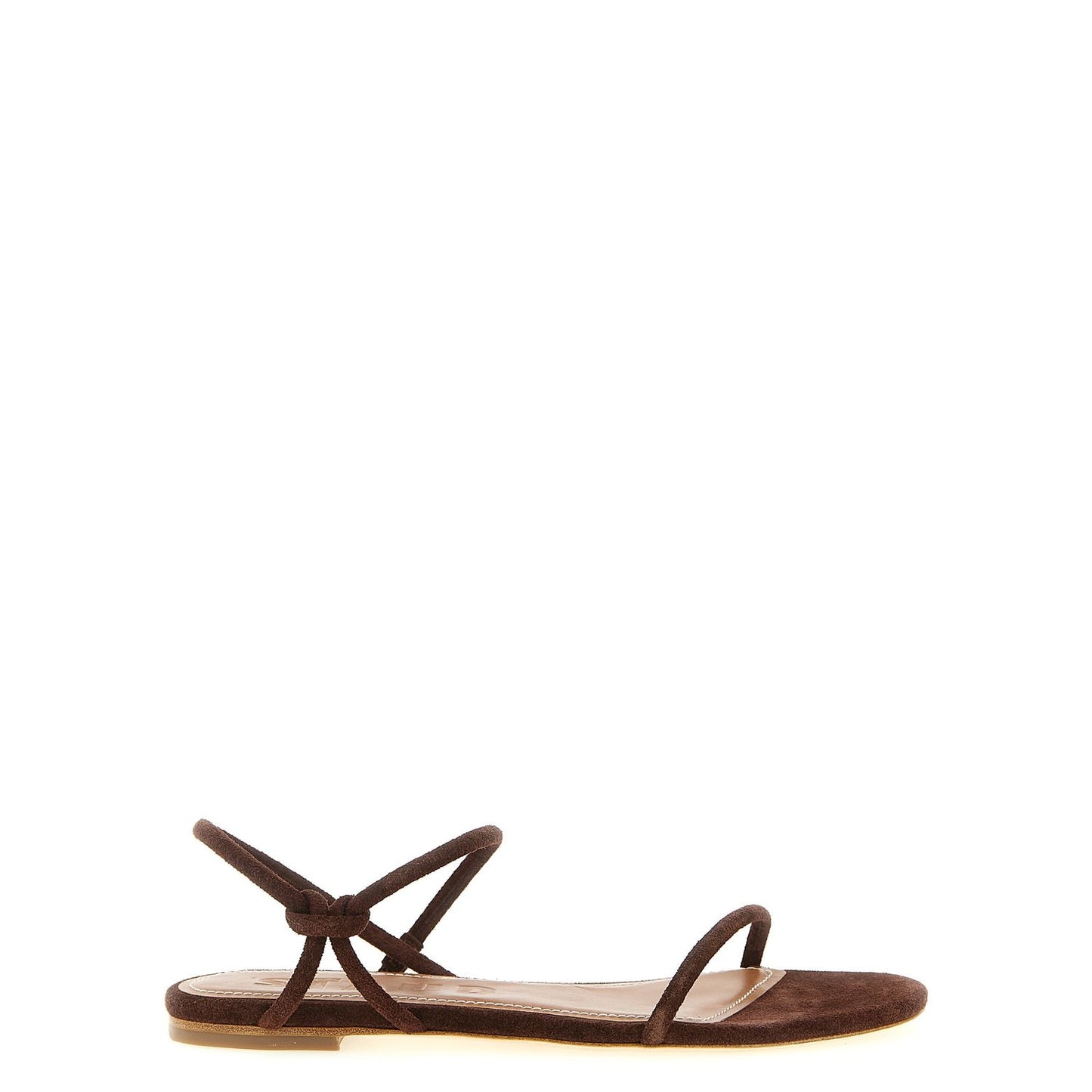 Staud Brown Cowhide Flat Sandals