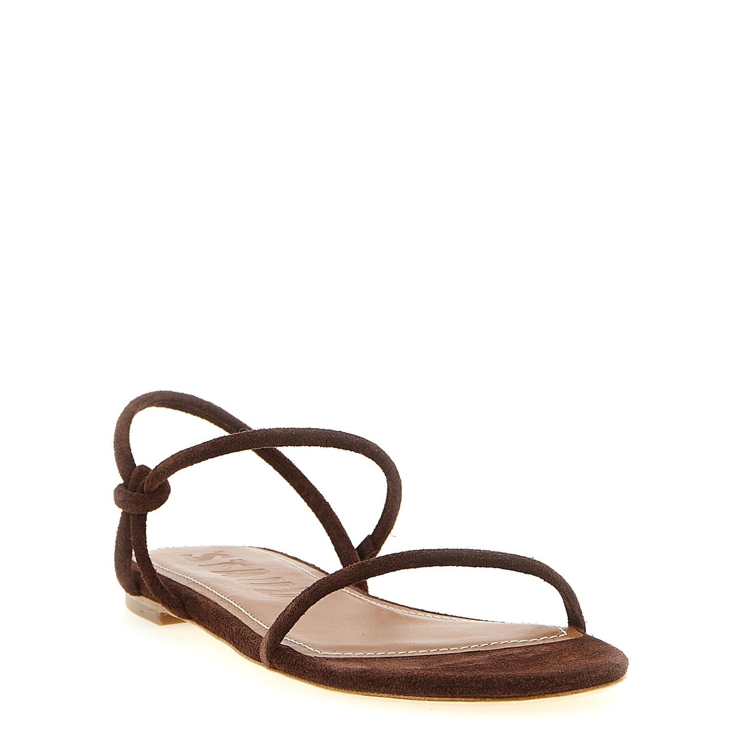 Staud Brown Cowhide Flat Sandals
