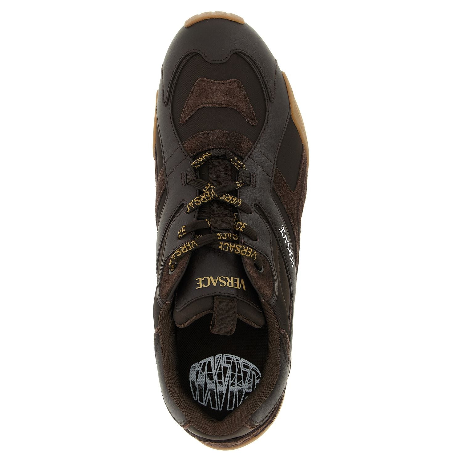 Versace Brown Calfskin Athletic Sneakers