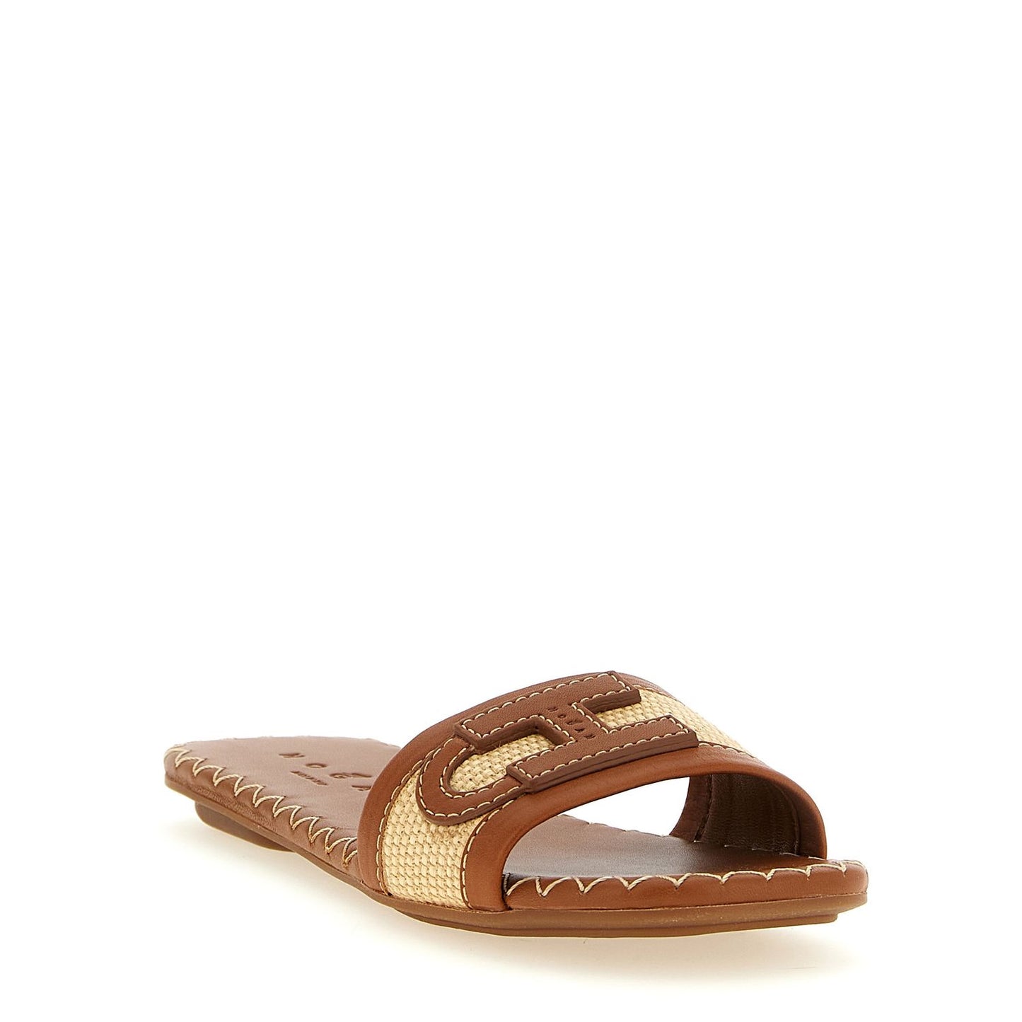 Hogan Brown Cotton Slides