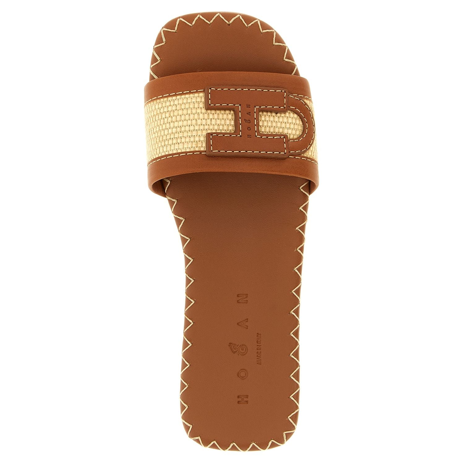 Hogan Brown Cotton Slides