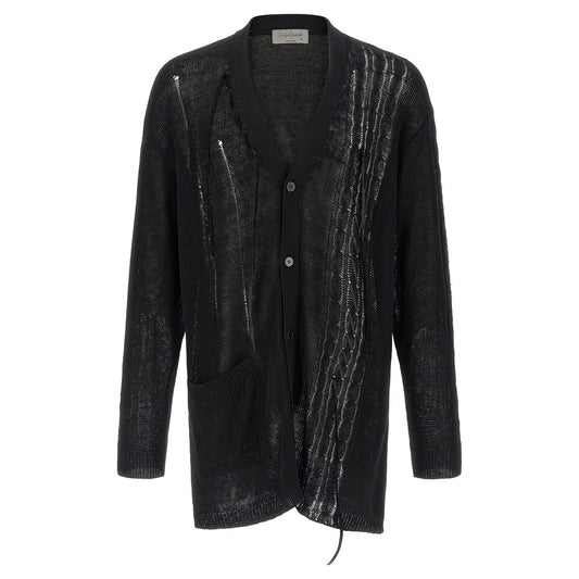 Yohji Yamamoto Black Linen Cardigan