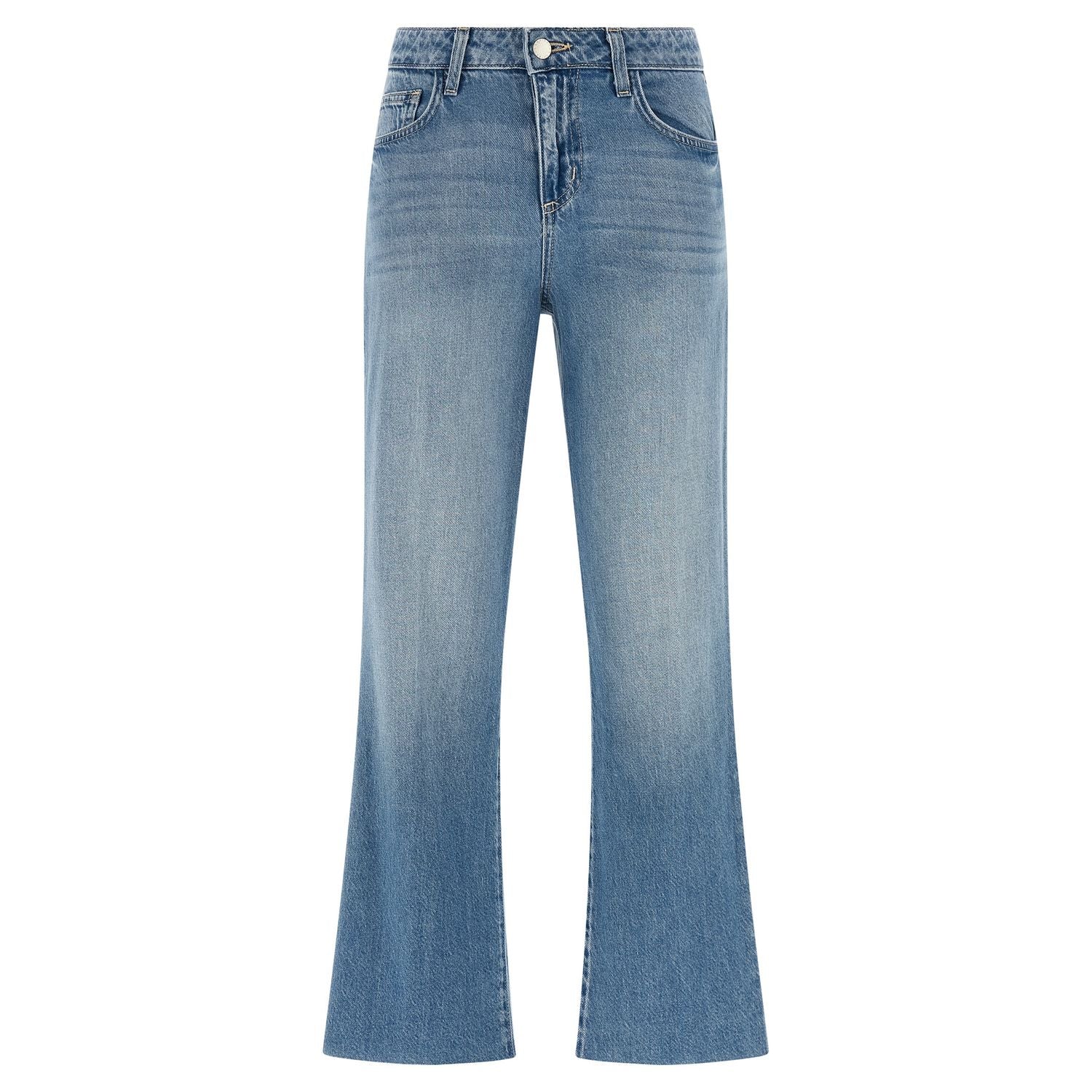 L'Agence Blue Cotton Flared Jeans