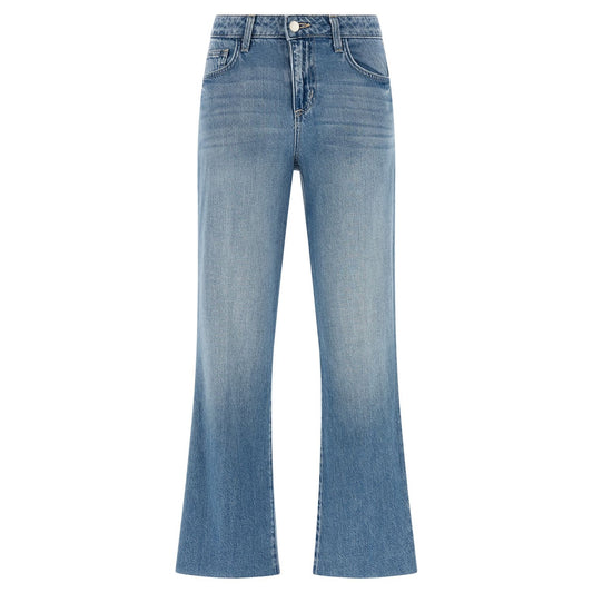 L'Agence Blue Cotton Flared Jeans