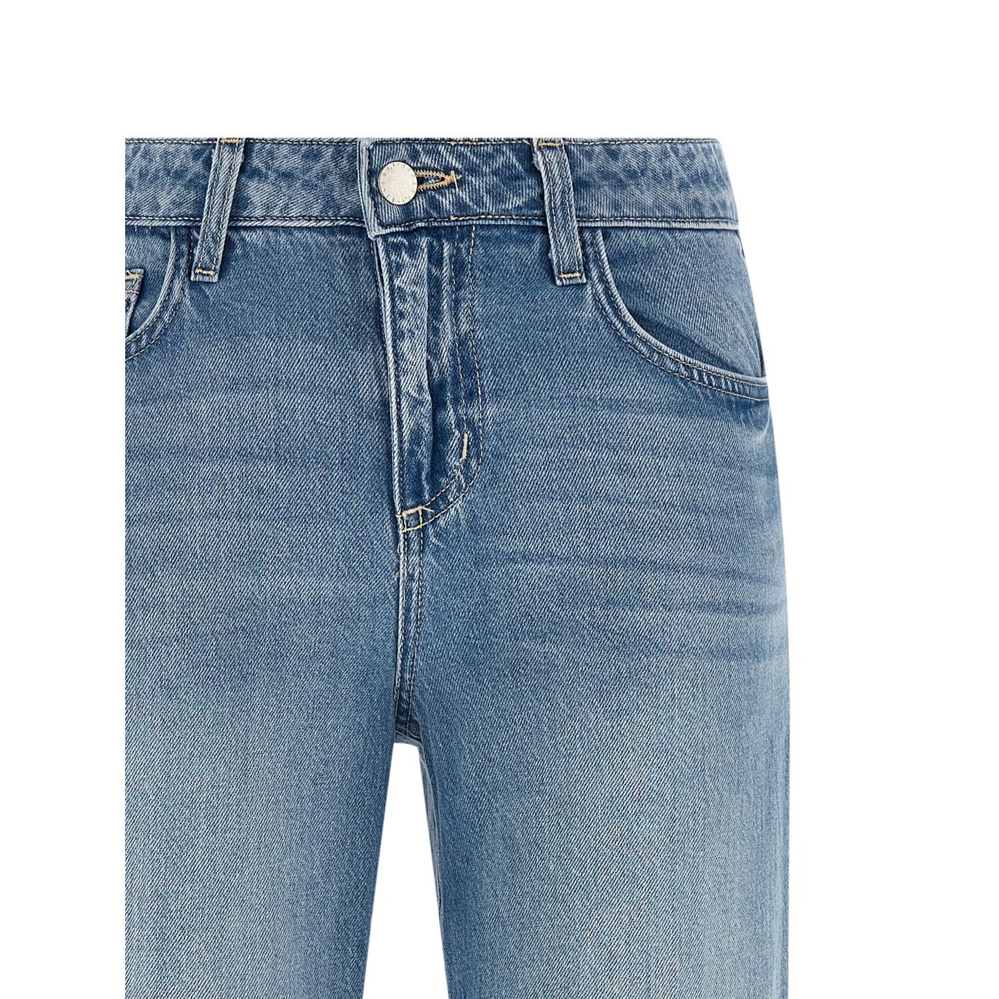 L'Agence Blue Cotton Flared Jeans