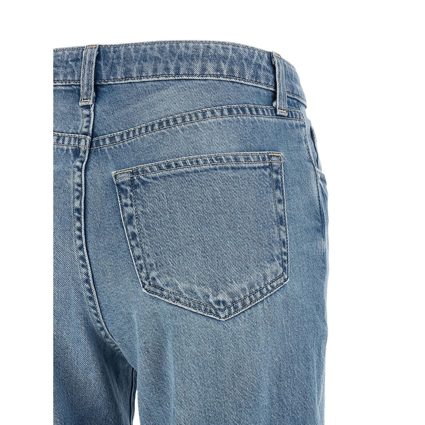 L'Agence Blue Cotton Flared Jeans
