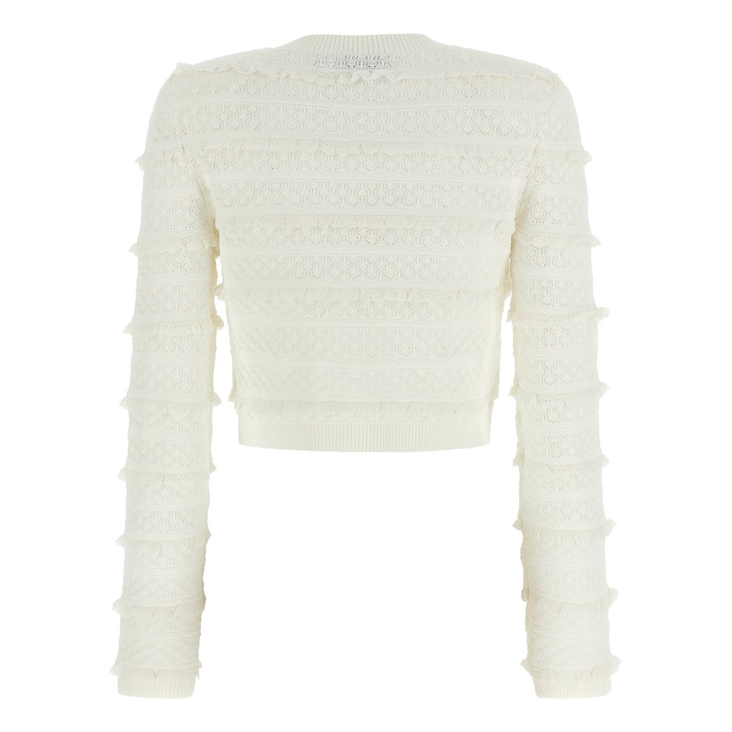 Self-Portrait White Viscose Cardigan