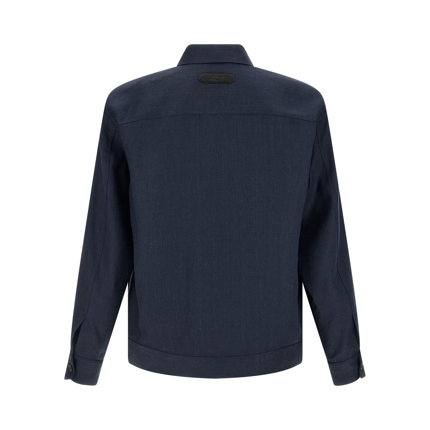 Brioni Blue Linen Full-Length Jacket
