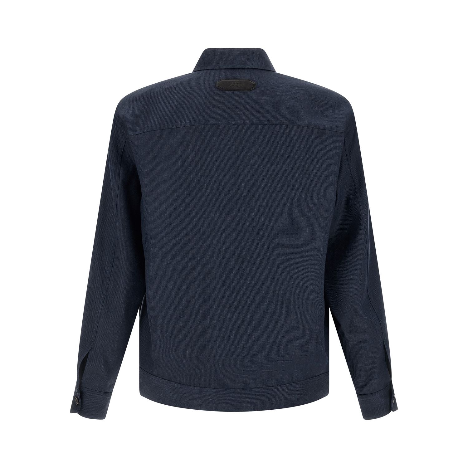 Brioni Blue Linen Full-Length Jacket