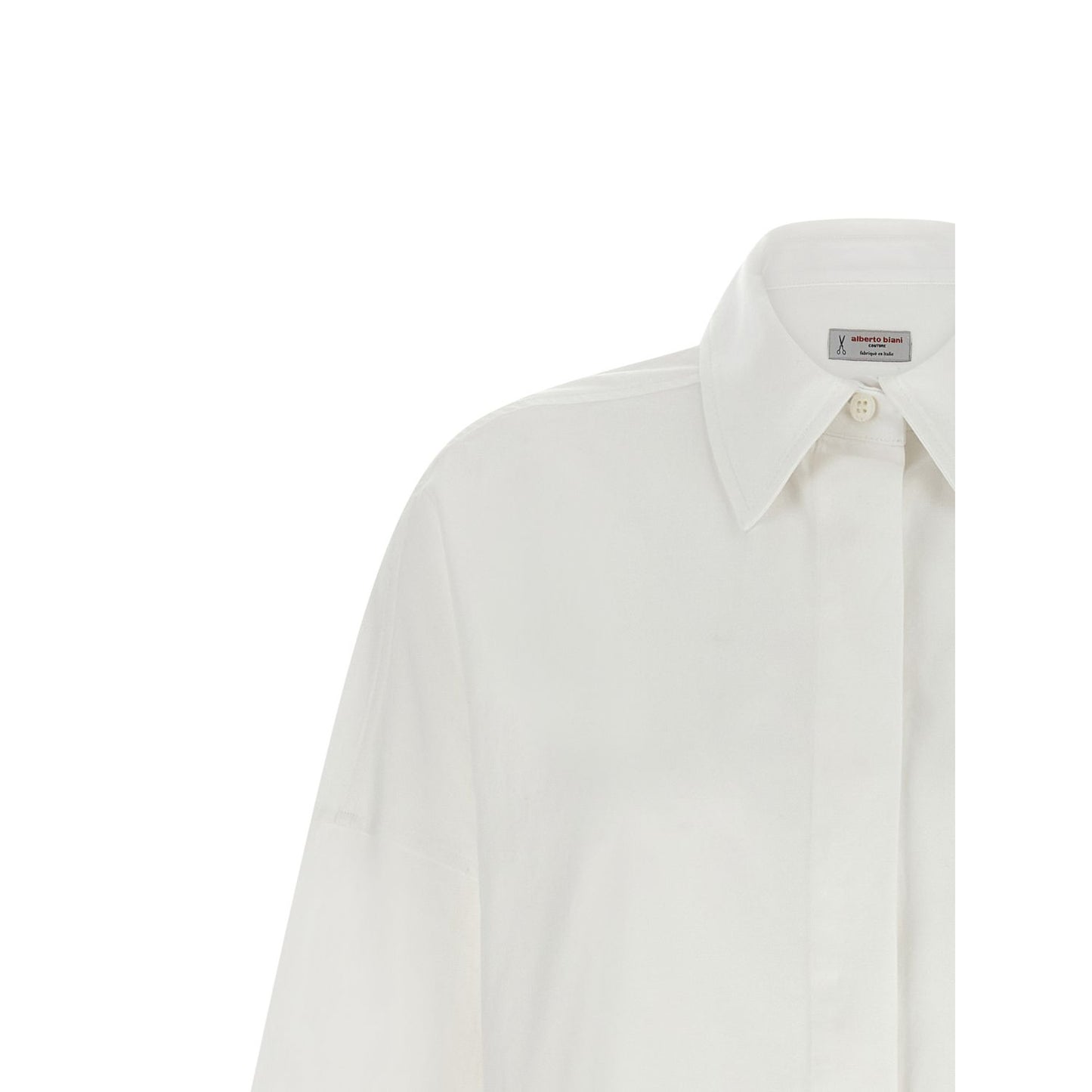 Alberto Biani White Cotton Blouse