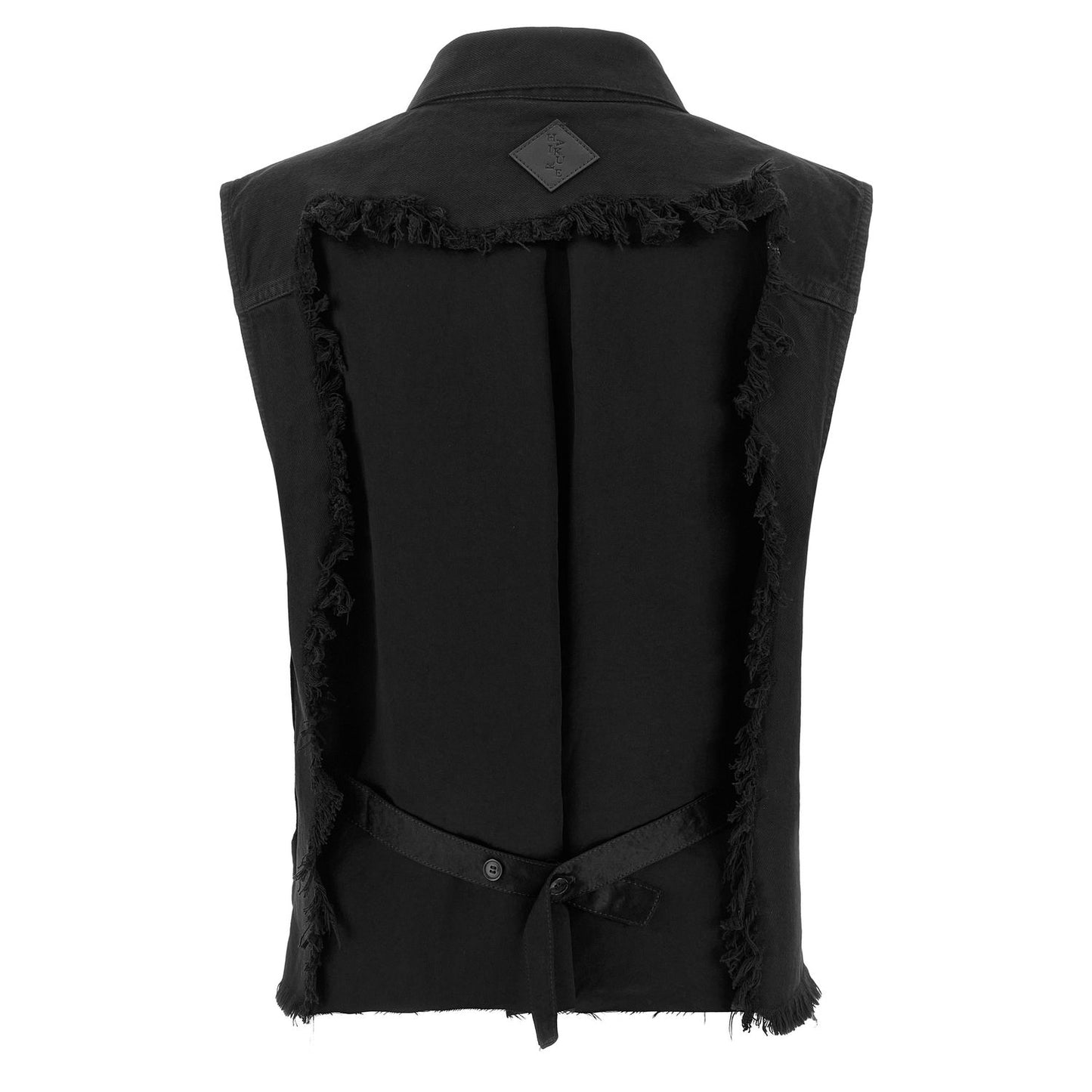 Haikure Black Cotton Sleeveless Jacket