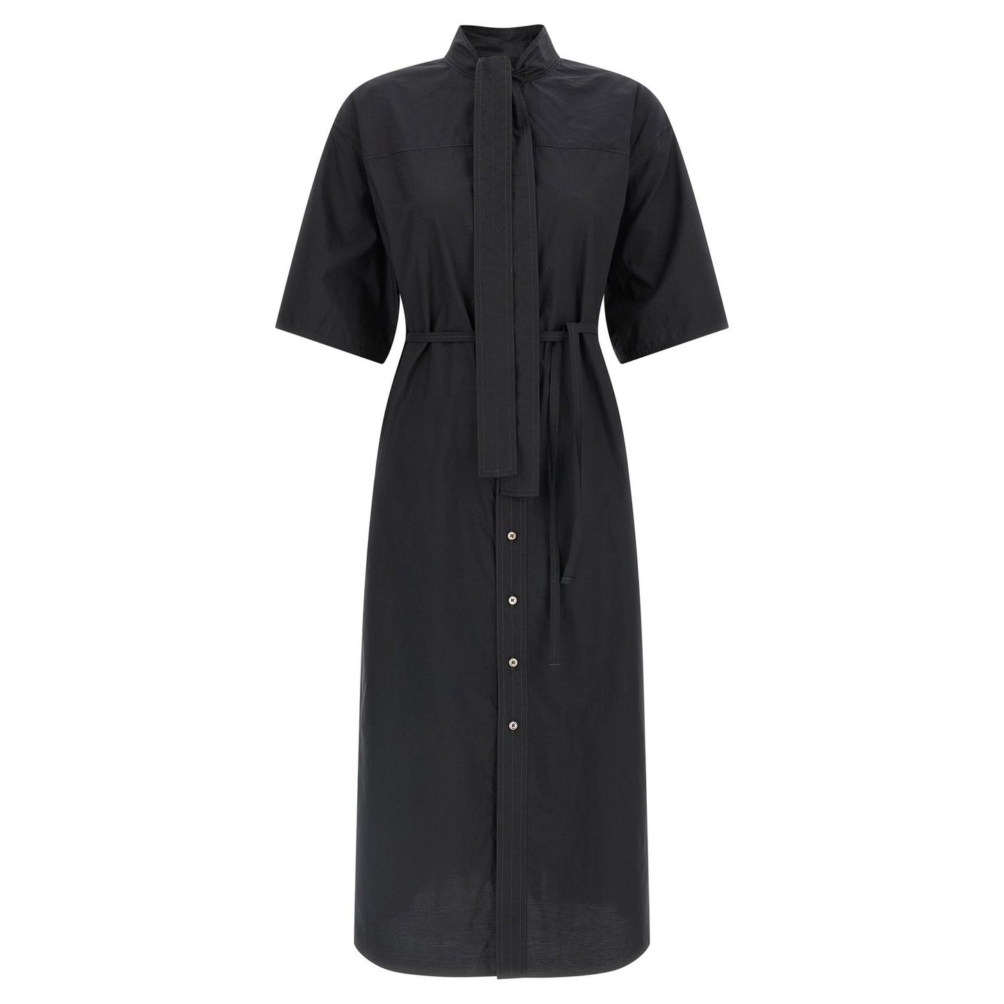 Lemaire Black Cotton Midi Dress