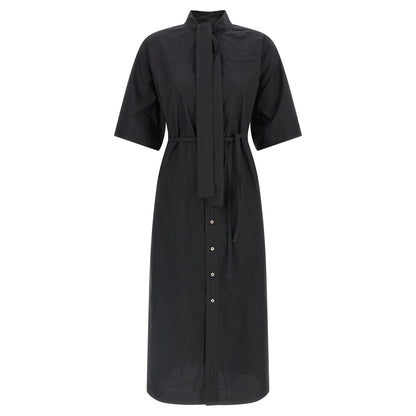 Lemaire Black Cotton Midi Dress