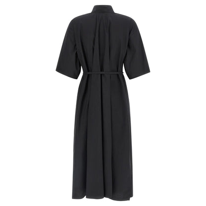 Lemaire Black Cotton Midi Dress