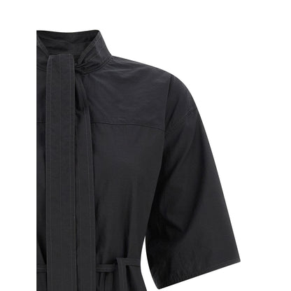 Lemaire Black Cotton Midi Dress