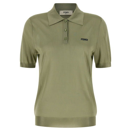 Fendi Bicolor Viscose Polo Shirt