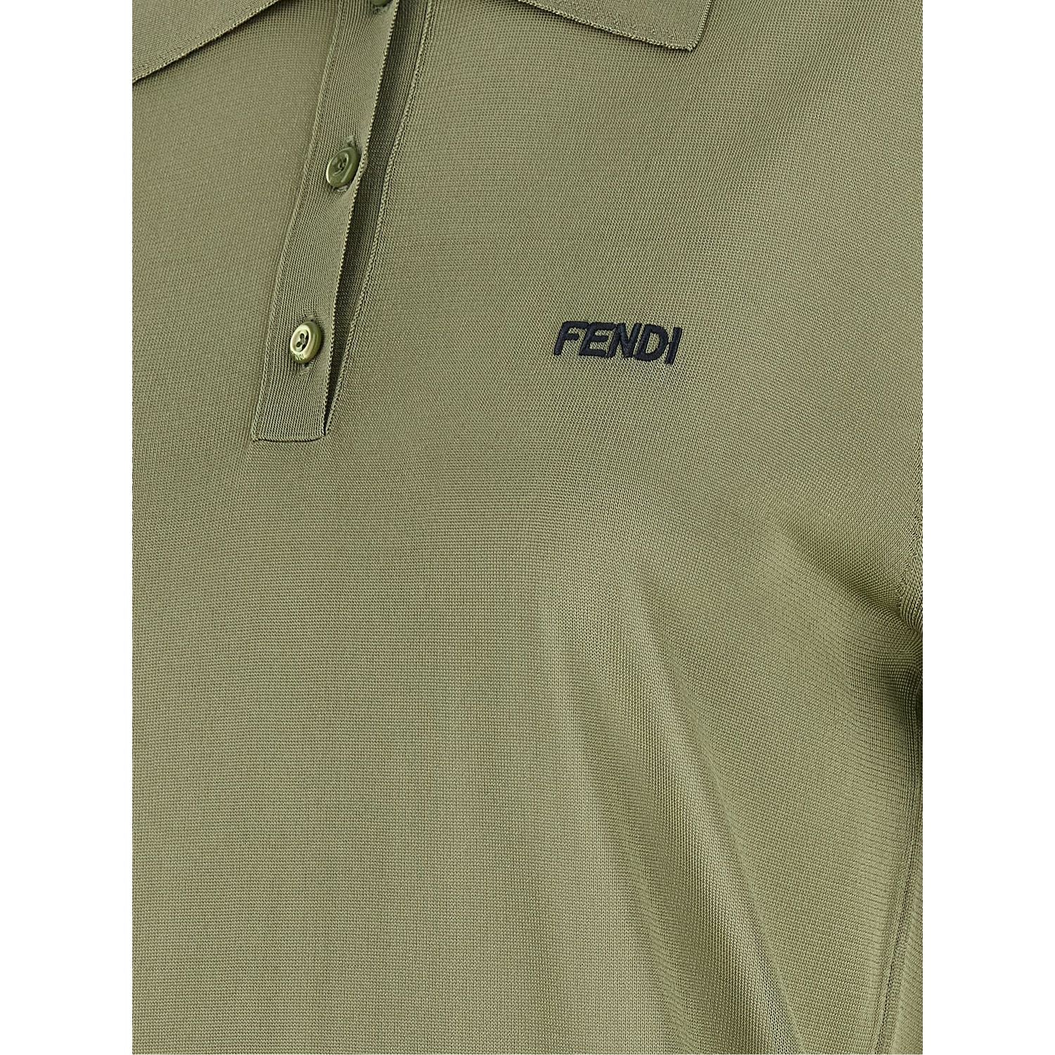 Fendi Bicolor Viscose Polo Shirt