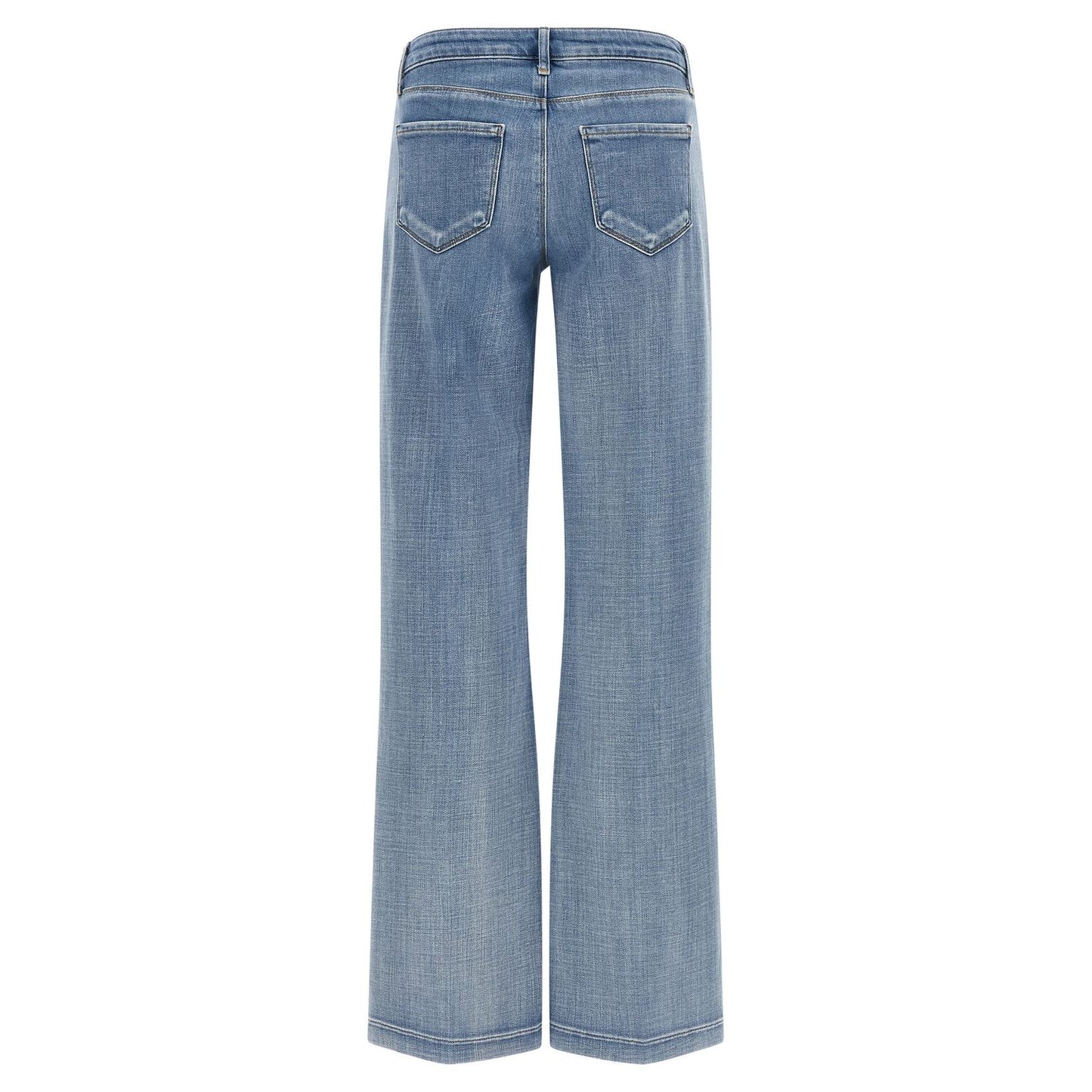 L'Agence Blue Cotton Straight-Leg Jeans