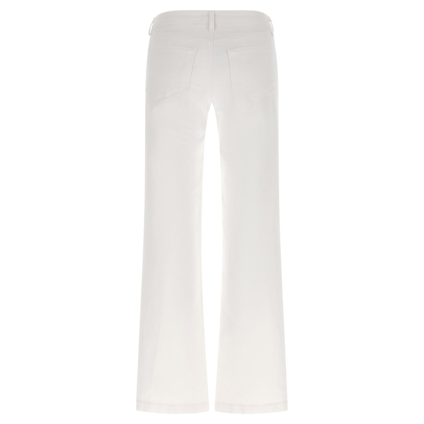 L'Agence White Cotton Straight-Leg Jeans