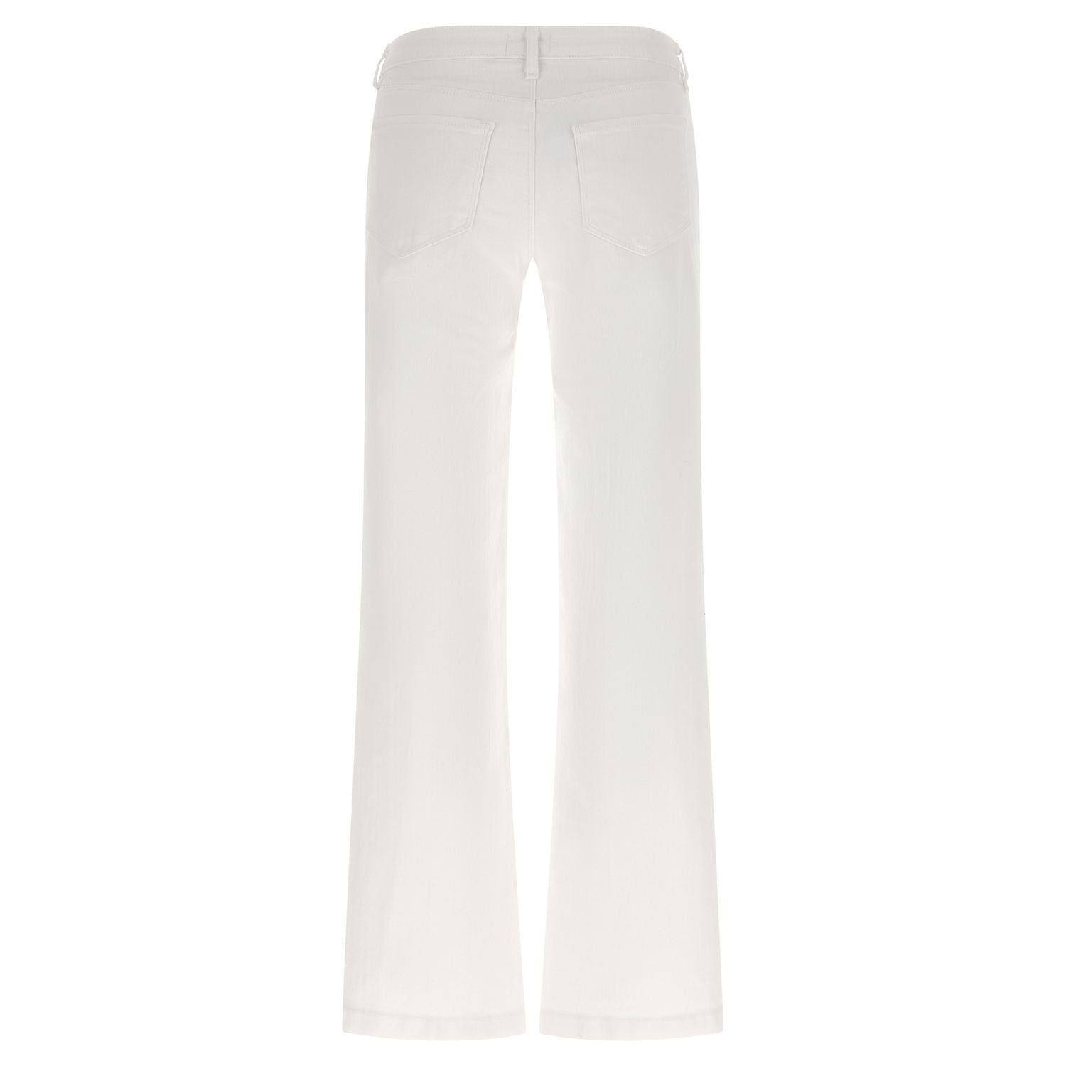 L'Agence White Cotton Straight-Leg Jeans