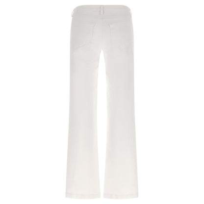 L'Agence White Cotton Straight-Leg Jeans