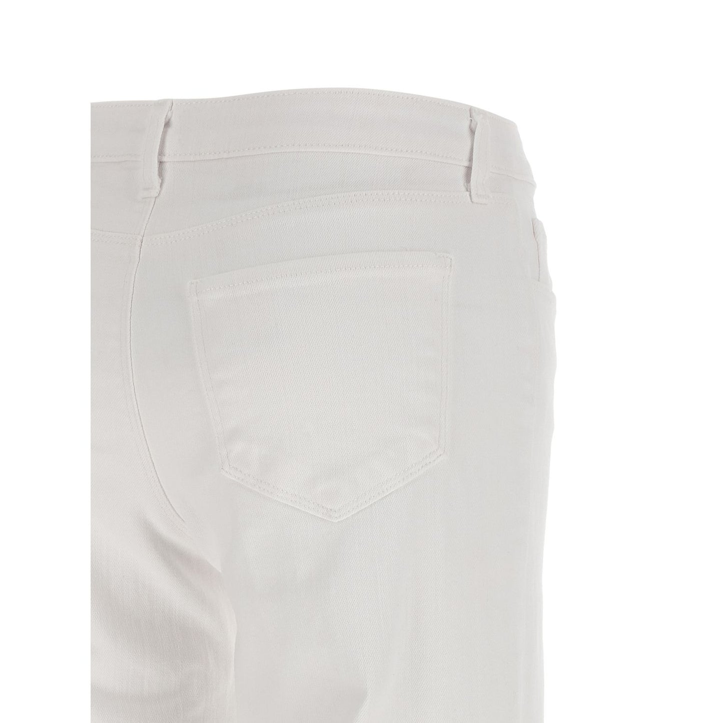 L'Agence White Cotton Straight-Leg Jeans