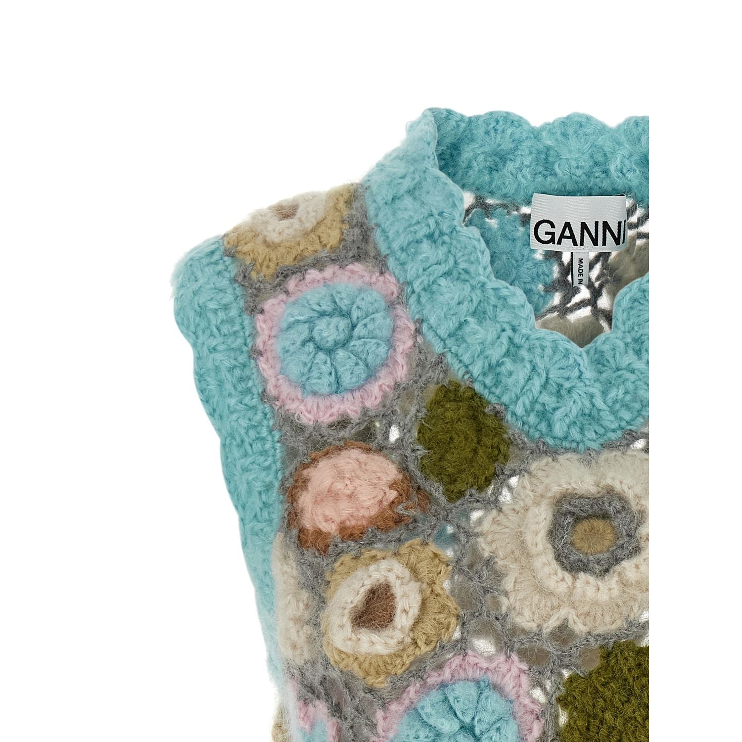 Ganni Multicolor Wool Sleeveless Jacket