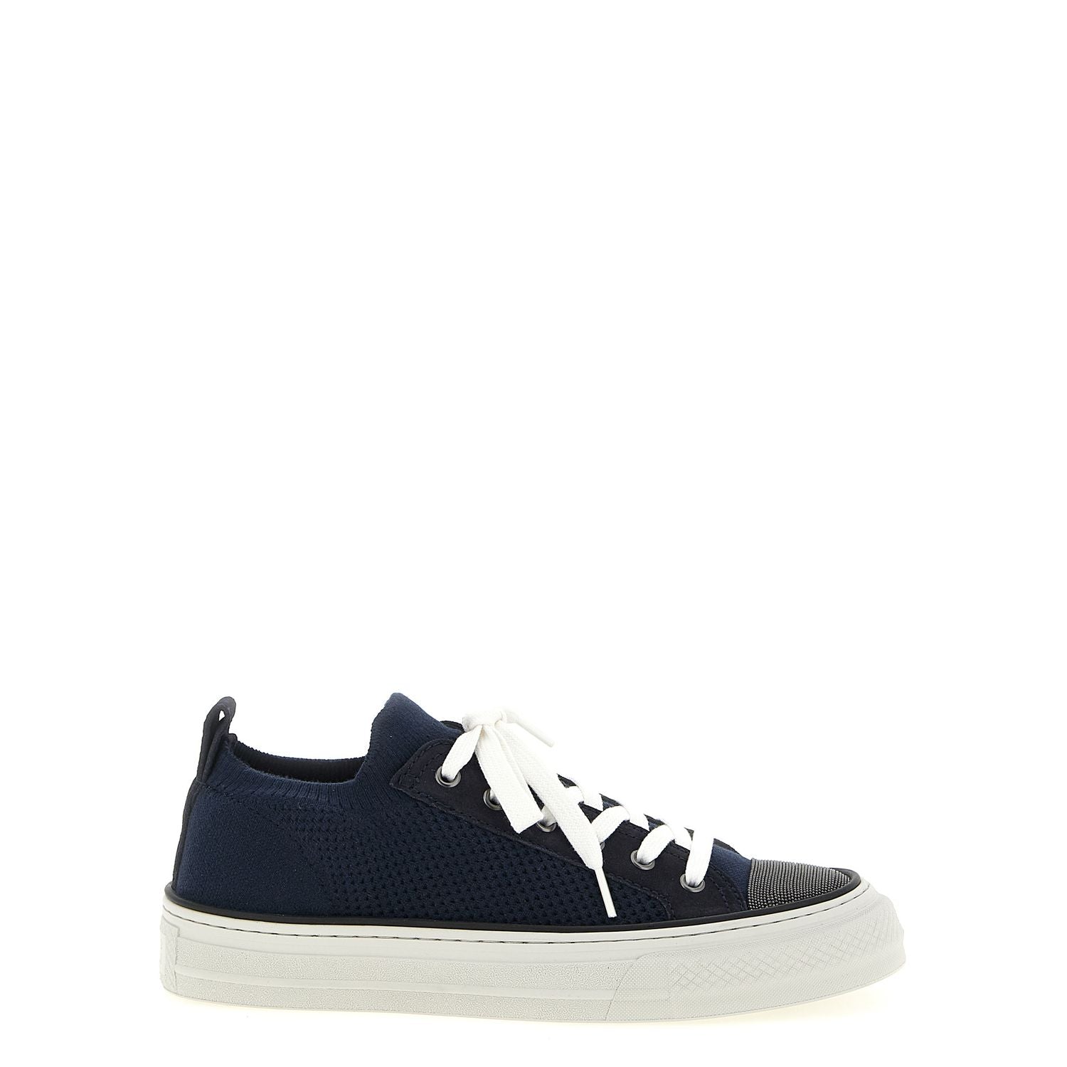 Brunello Cucinelli Blue Cotton Low Top Sneakers