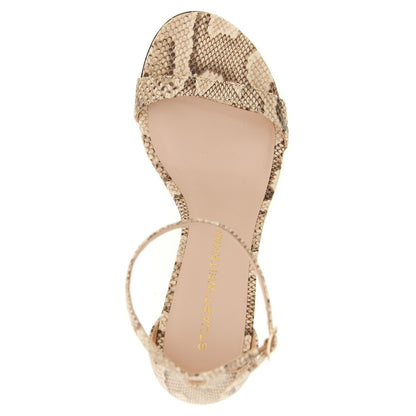 Stuart Weitzman Beige Goatskin Stiletto Heel Sandals