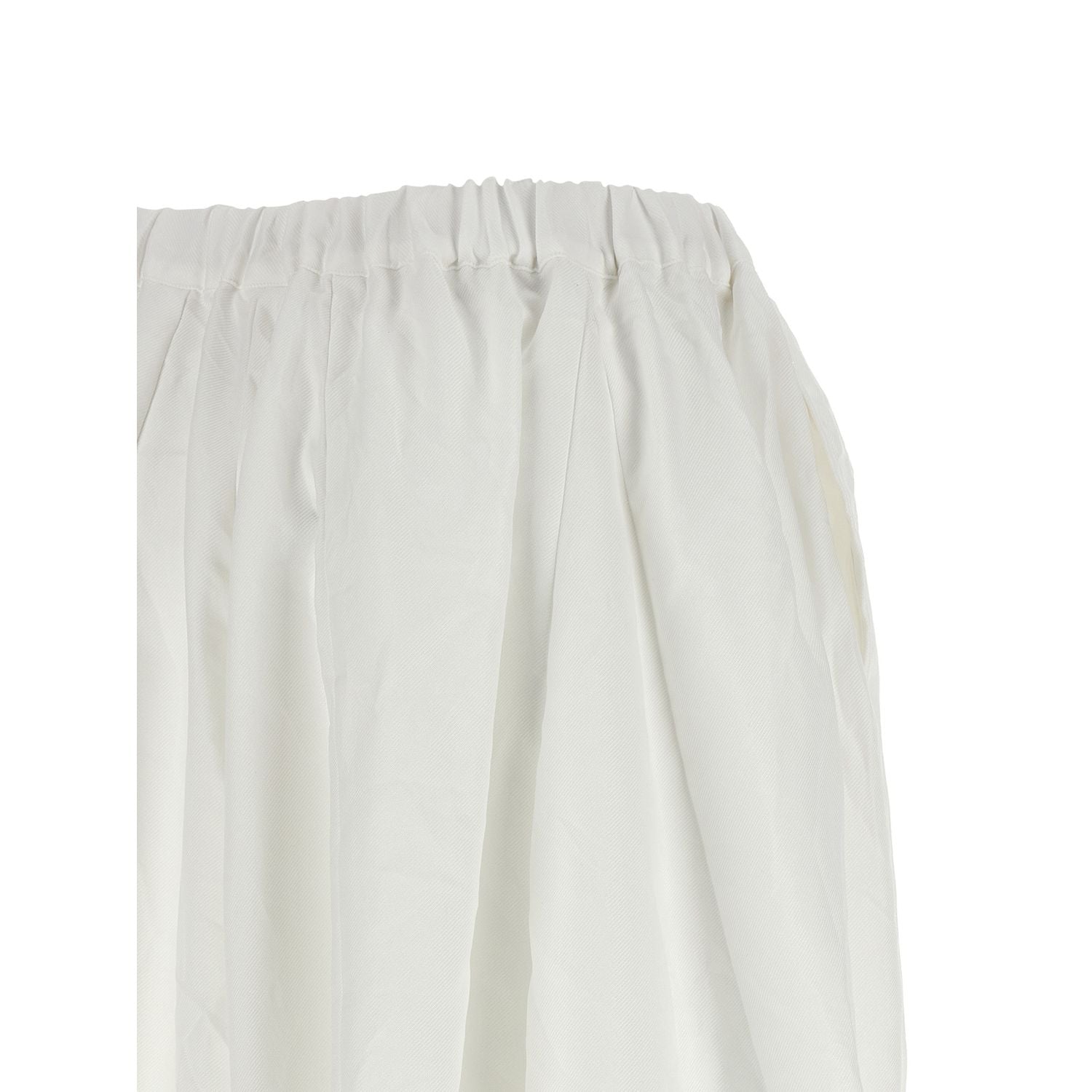 Comme Des Garçons White Polyester Casual Pants
