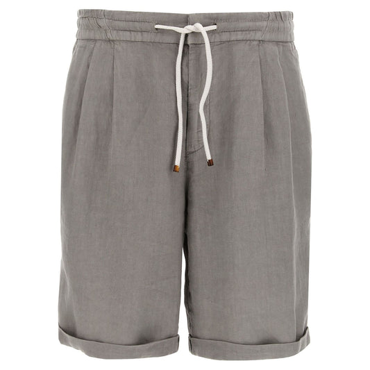 Brunello Cucinelli Gray Linen Bermuda Shorts