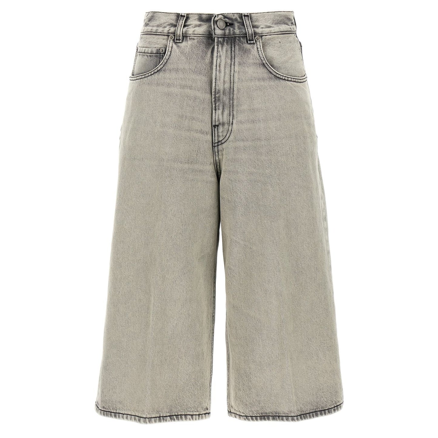Haikure White Cotton Bermuda Shorts