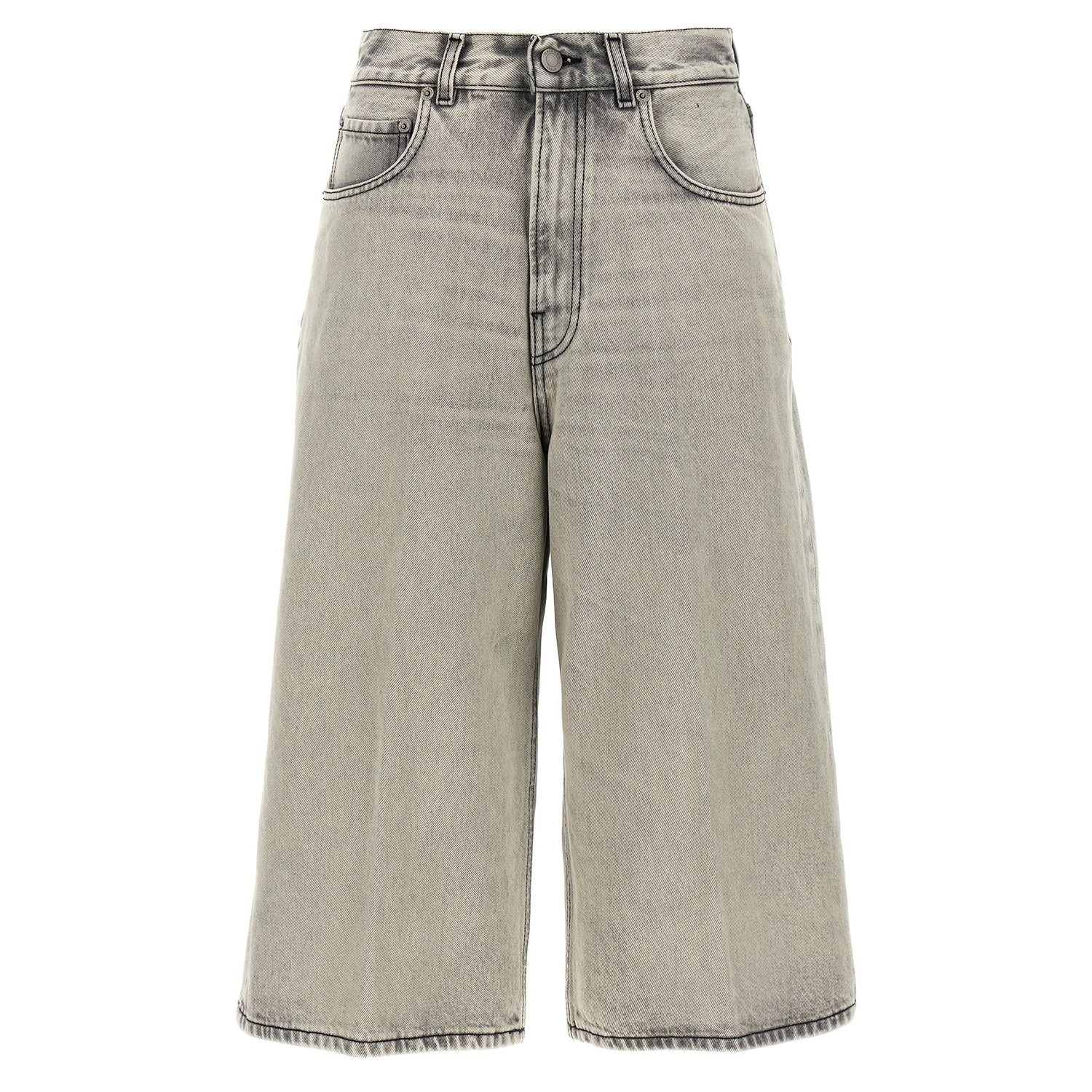 Haikure White Cotton Bermuda Shorts