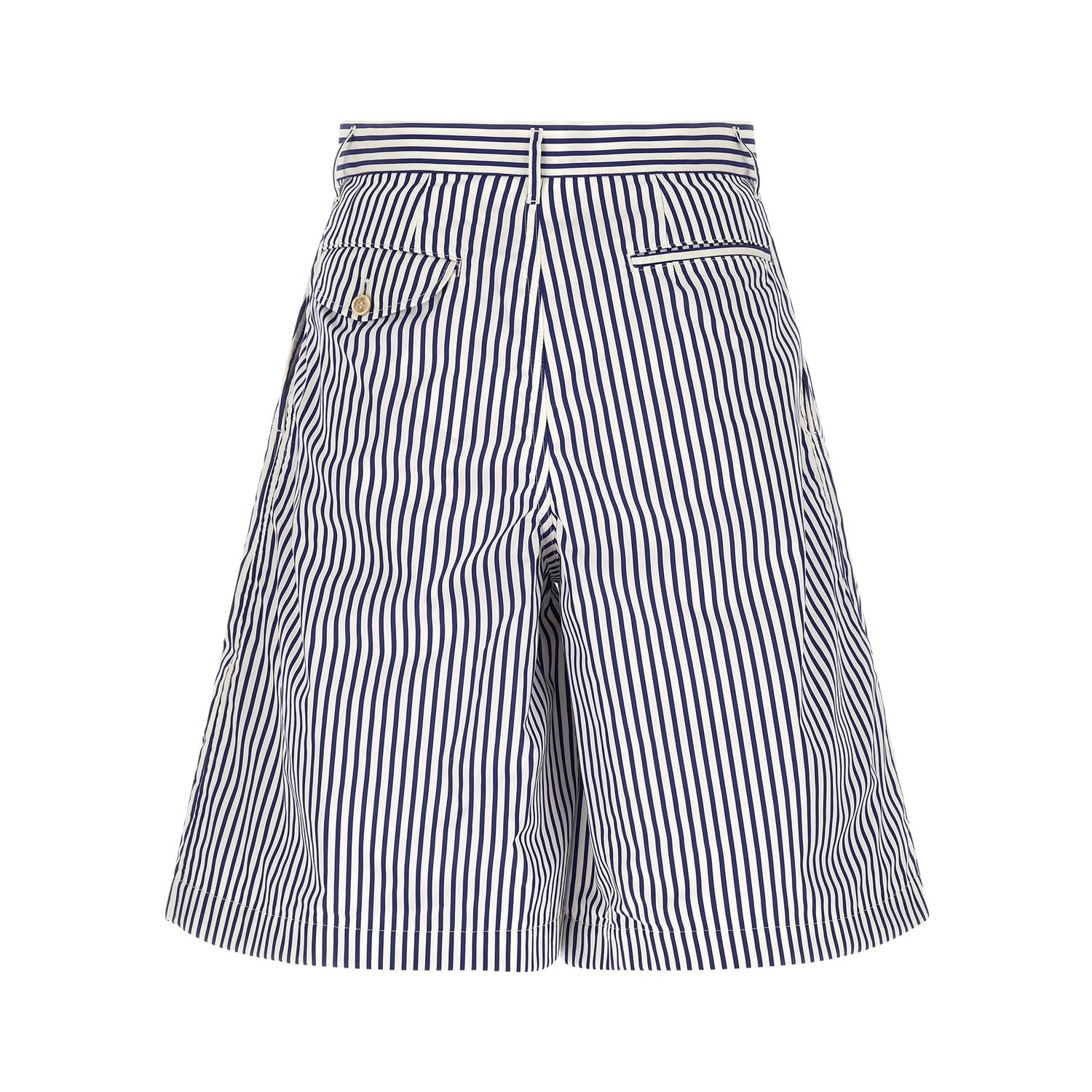 Comme Des Garçons Blue Cotton Bermuda Shorts