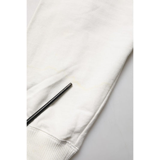 Dolce & Gabbana White Cotton Hooded Sweatshirt Sweater